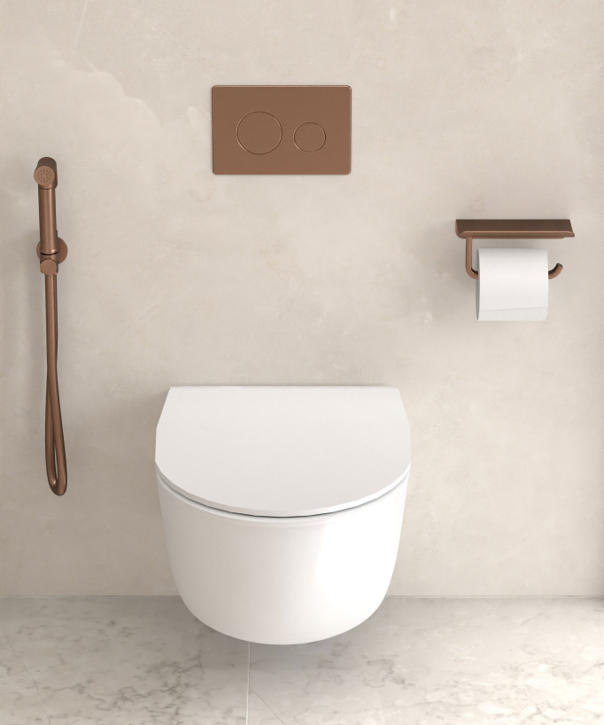 WC-Papierhalter zur Wandmontage, gebürstetes Roségold – Corbeau