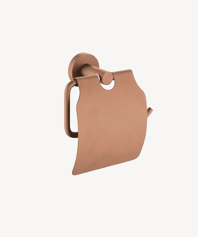 WC-Papierhalter mit Deckel, gebürstetes Roségold - Corbeau
