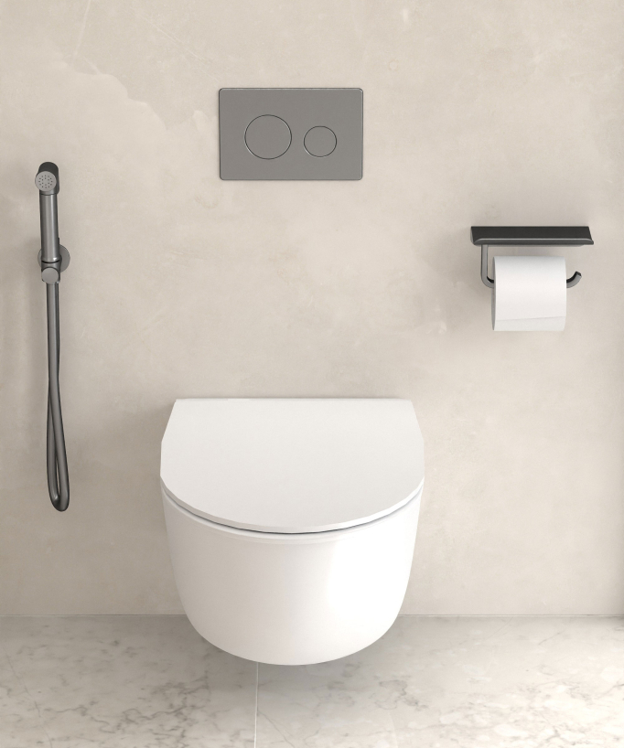WC-Papierhalter Wandmontage Gunmetal - Corbeau