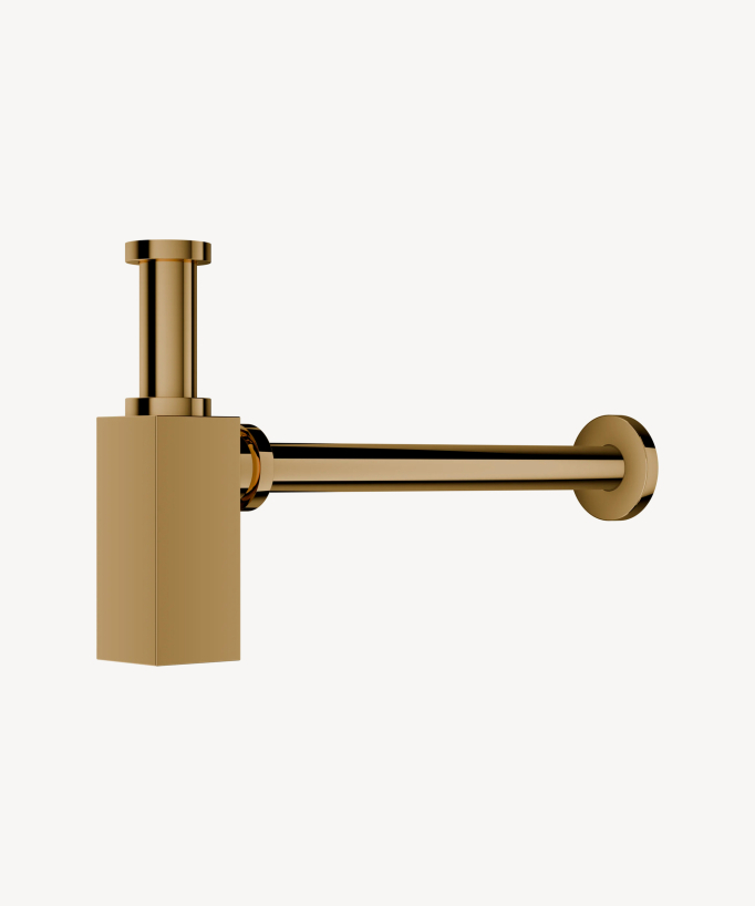 Eckiger Waschtisch-Siphon – Gold