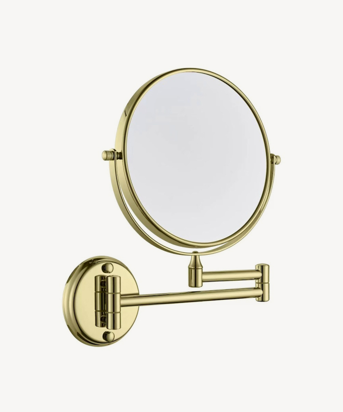 Miroir grossissant double face mural - Doré
