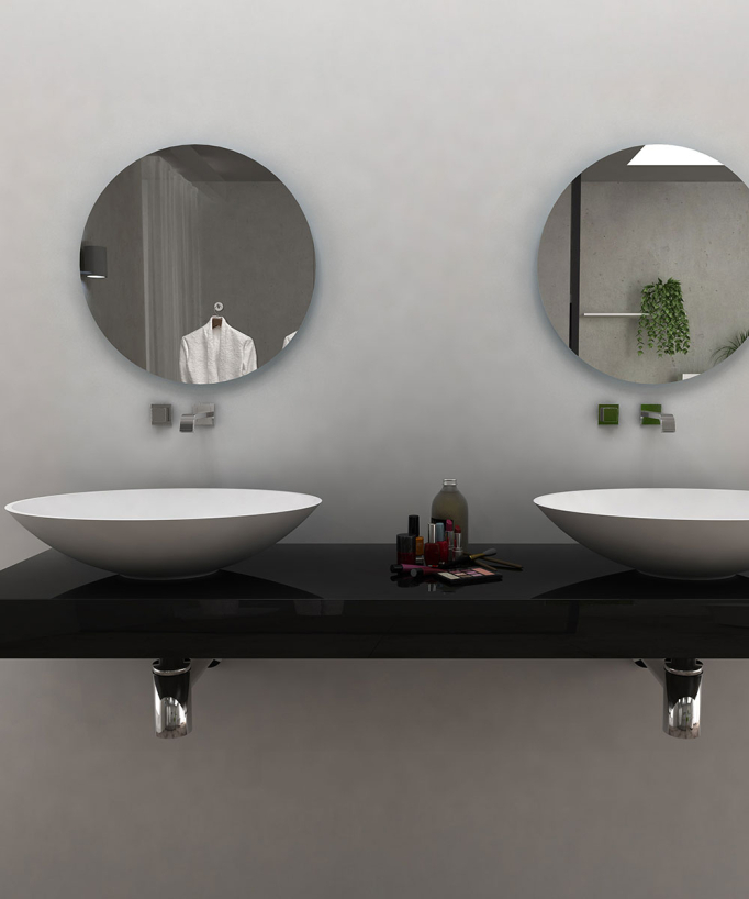 Kabinda Aufsatzwaschbecken oval Solid Surface Mattweiß