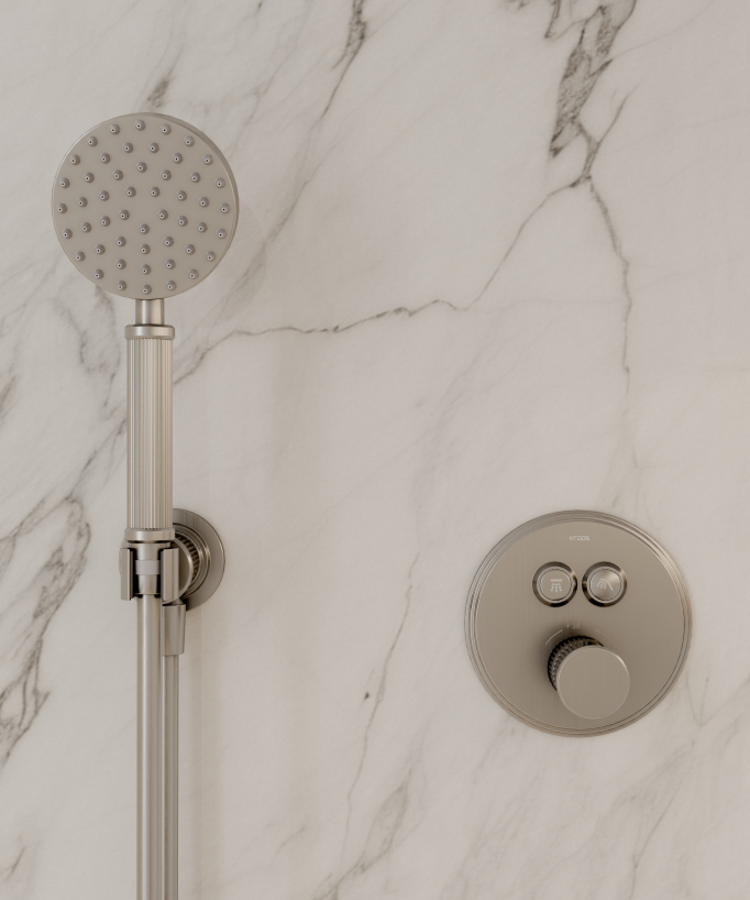 Unterputz-Thermostat-Duschsäule Nickel gebürstet - Hera