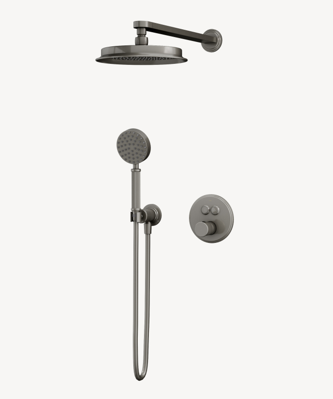 Unterputz-Thermostat-Duschsäule Nickel gebürstet - Hera