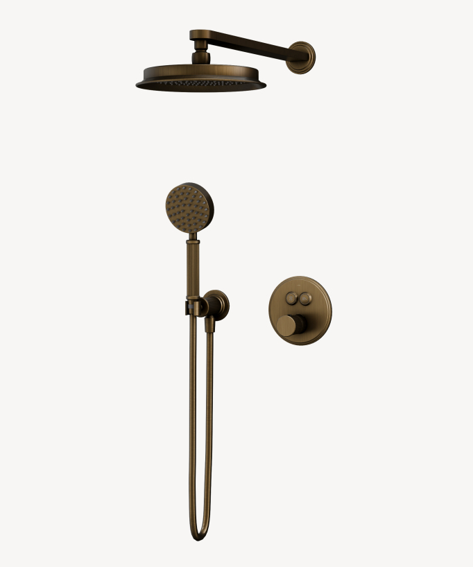 Unterputz-Duschsäule Thermostat Bronze – Hera