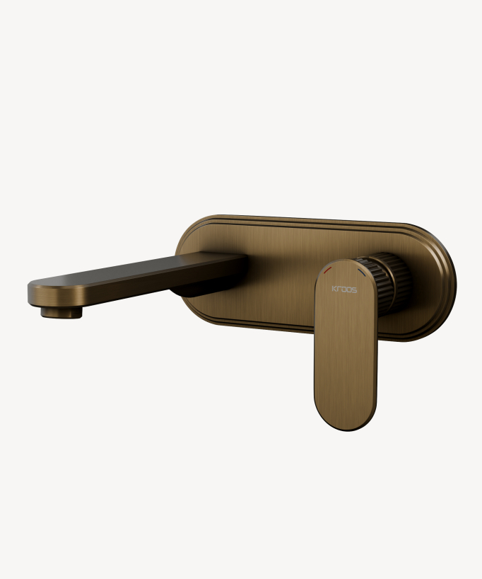Wand-Waschtischarmatur mit Rosette Bronze - Hera