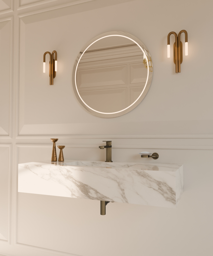 Waschtischarmatur Aufsatzmontage Bronze - Hera