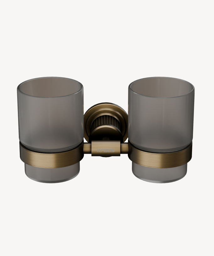 Doppel Wand-Becherhalter Bronze – Hera