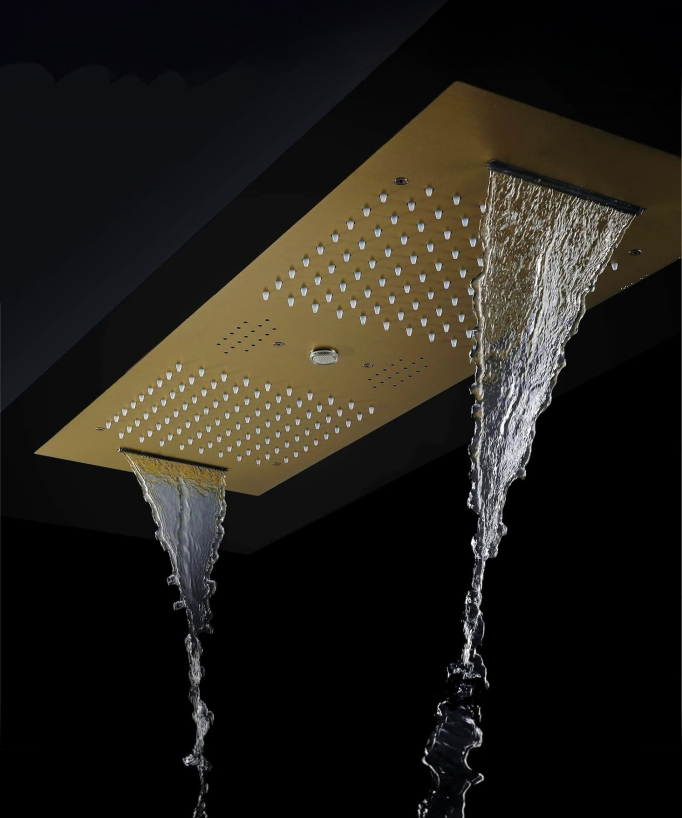 Modernes Thermostat-Duschsystem – LED-Regenhimmel 900x300 mm, 3 Körperdüsen
