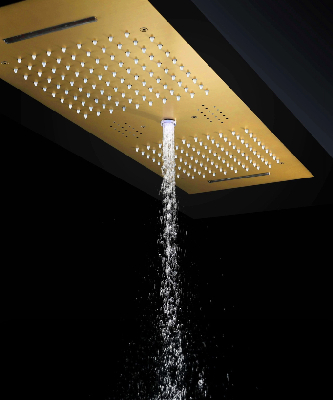 Modernes Thermostat-Duschsystem – LED-Regenhimmel 900x300 mm, 3 Körperdüsen
