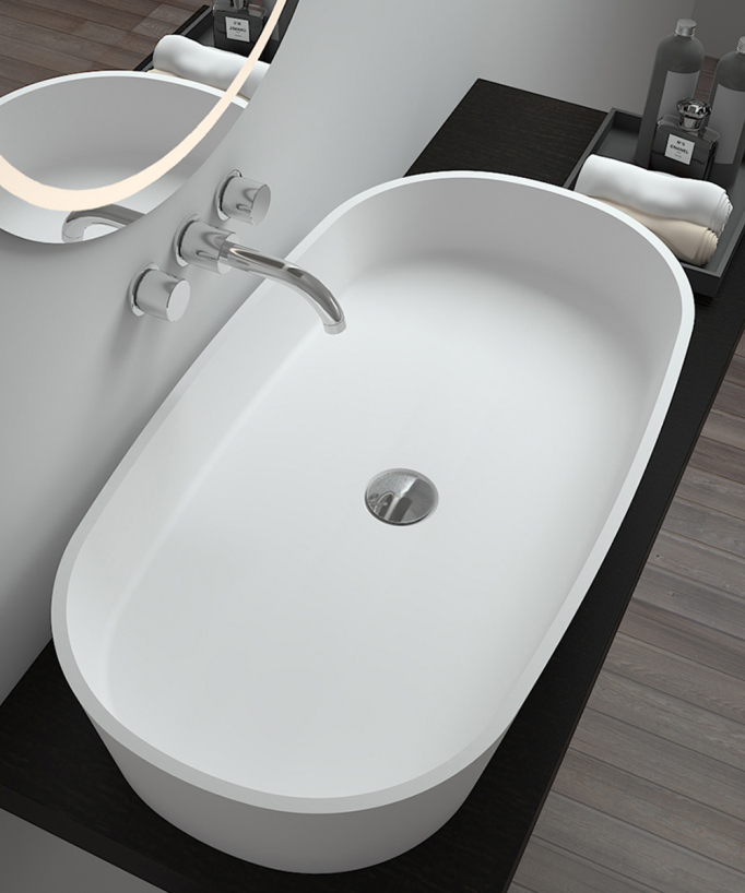 Aufsatzwaschbecken Solid Surface Weiß Matt - Ouesso