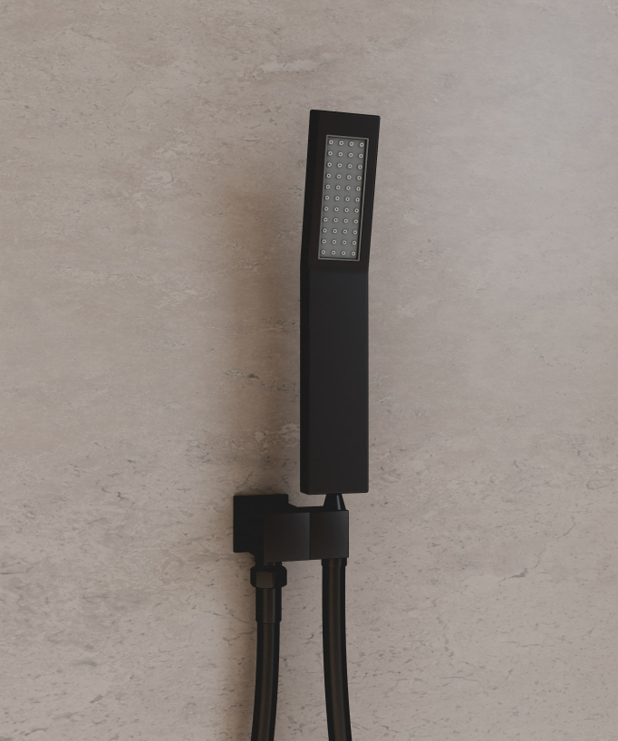 Unterputz-Thermostat-Duschsystem mit LED-Deckenbrause – Schwarz