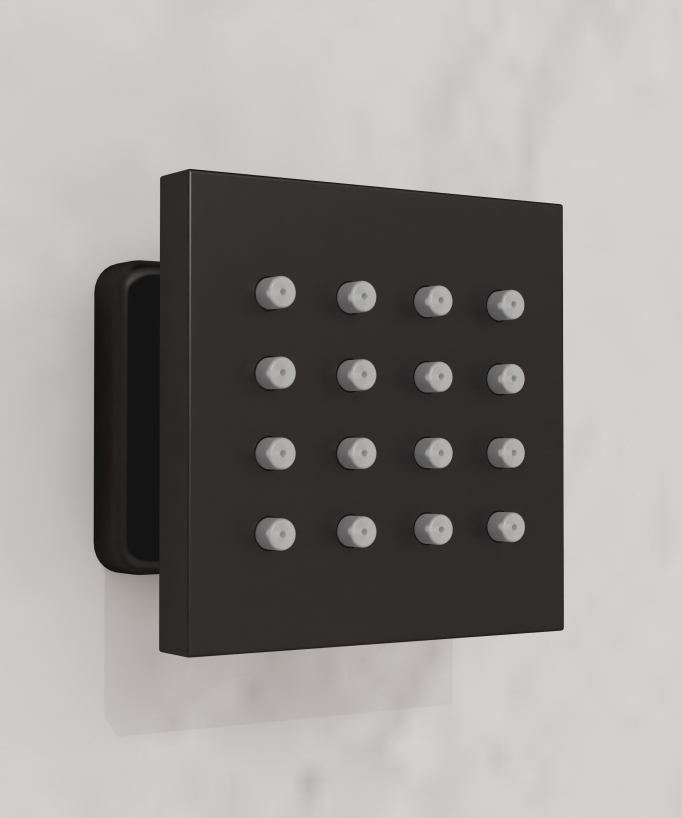 Thermostatische LED-Duschsystem-Kombination, Schwarz – 600x800 mm
