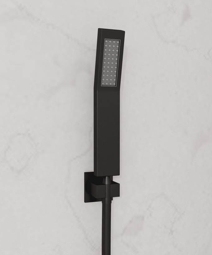 Thermostatische LED-Duschsystem-Kombination, Schwarz – 600x800 mm