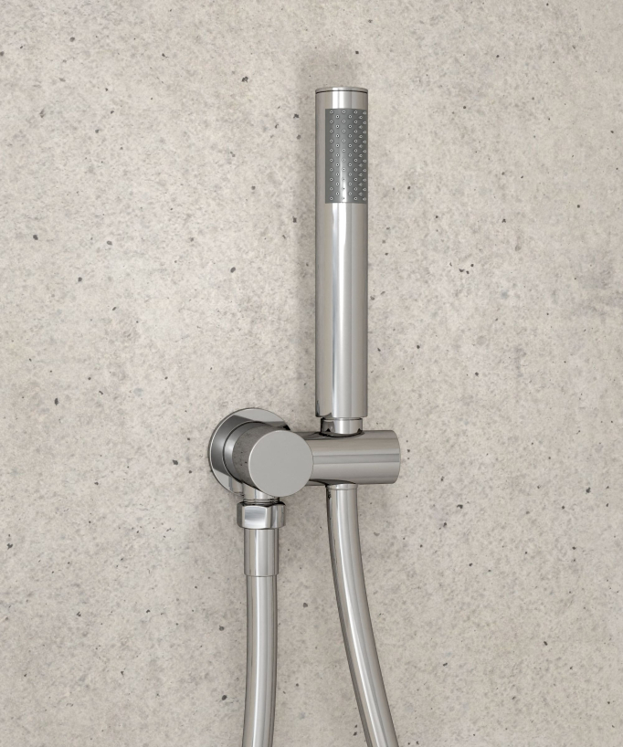 Thermostat-Duschset mit runder Unterputz-Kopfbrause