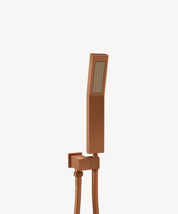 Thermostat-Duschset mit LED-Regenkopf Decken-Einbau, Gebürstetes Roségold - Sirius