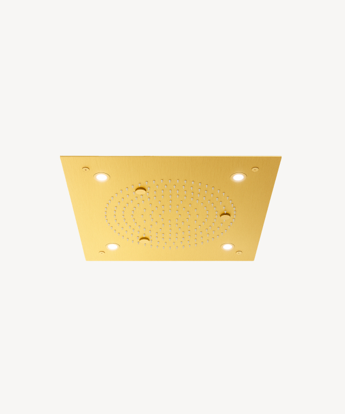 Thermostat-Duschset mit LED-Regenkopf Unterputz, Decke, Gebürstetes Gold – Sirius