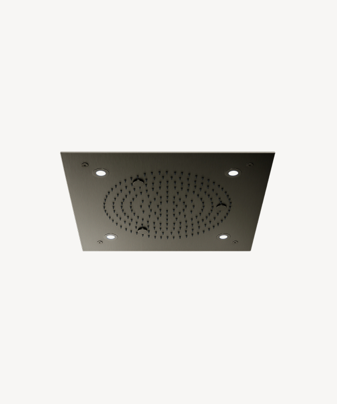 Thermostatisches Duschset mit LED-Regenbrause Einbau Decke Gunmetal - Sirius