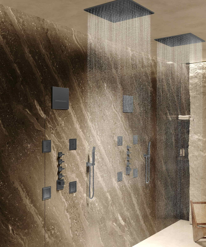 Thermostatische Duschsystem-Komposition mit Deckenbrause Wellness & Body Jets - Sirius