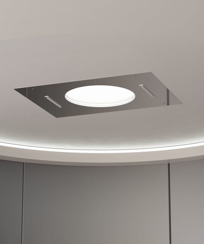 Thermostatische Duschkombination mit Kaskaden- und Regenstrahl, Seitenbrausen – Chrom