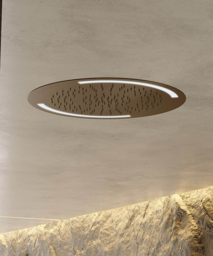 Thermostatisches Duschset mit LED-Regenhimmel rund – Corbeau