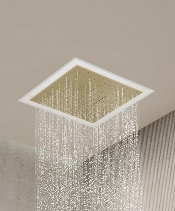 Thermostat-Duschset Wellness LED gebürstetes Gold - Sirius