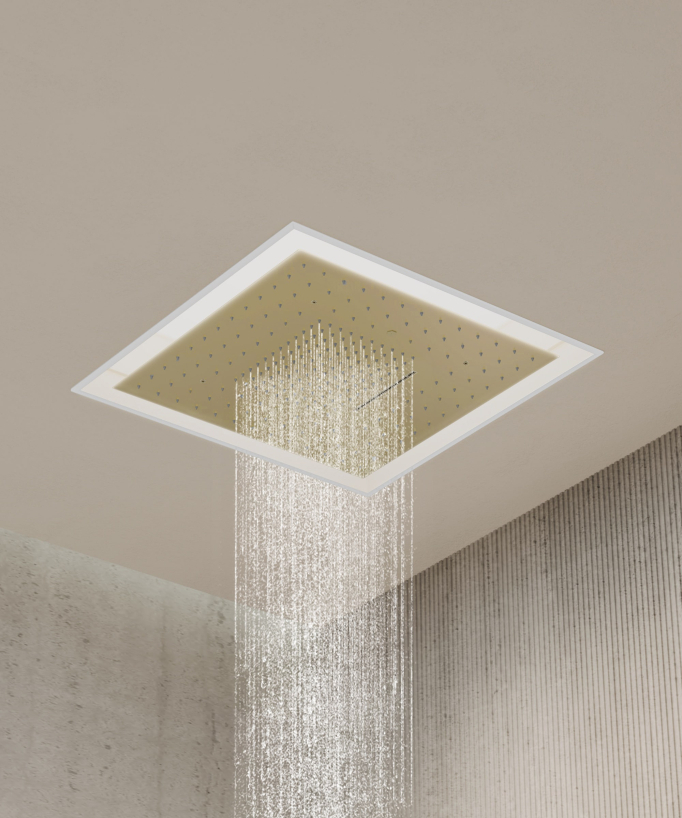 Thermostat-Duschset Wellness LED gebürstetes Gold - Sirius