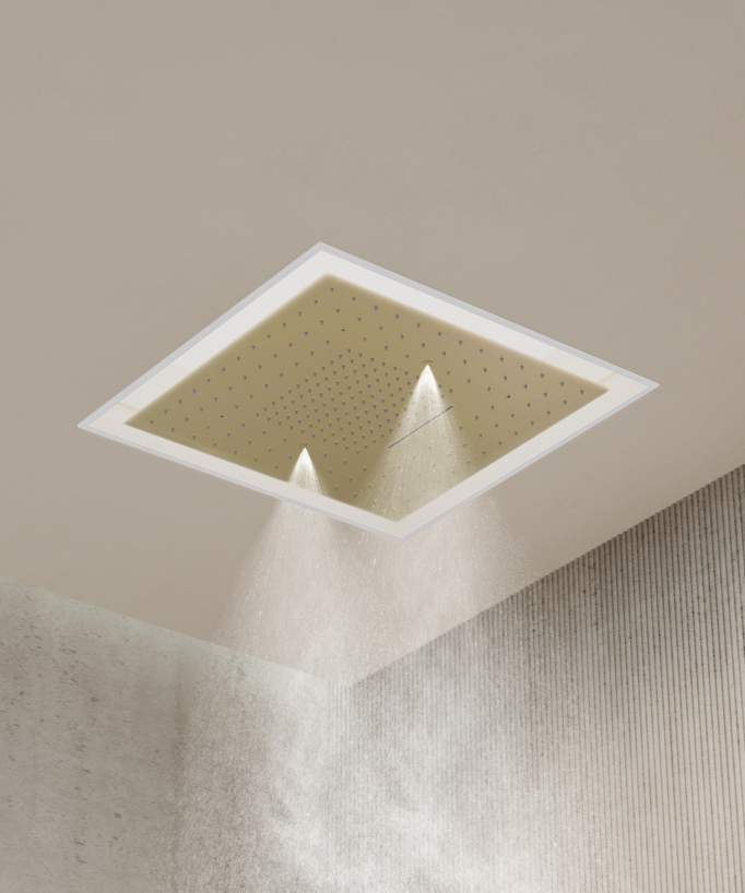 Thermostat-Duschset Wellness LED gebürstetes Gold - Sirius