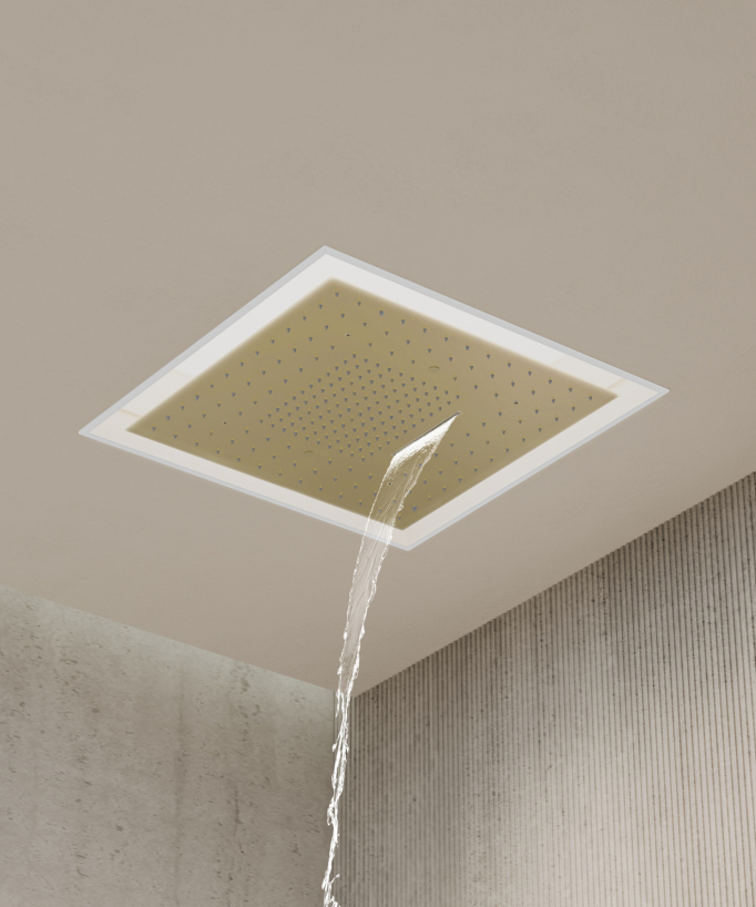 Thermostat-Duschset Wellness LED gebürstetes Gold - Sirius