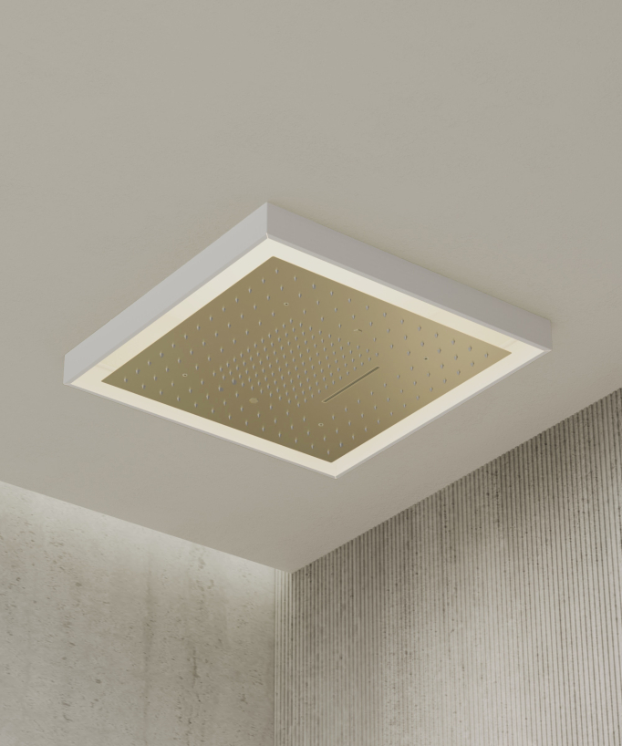 Thermostat-Duschset Wellness LED gebürstetes Gold - Sirius