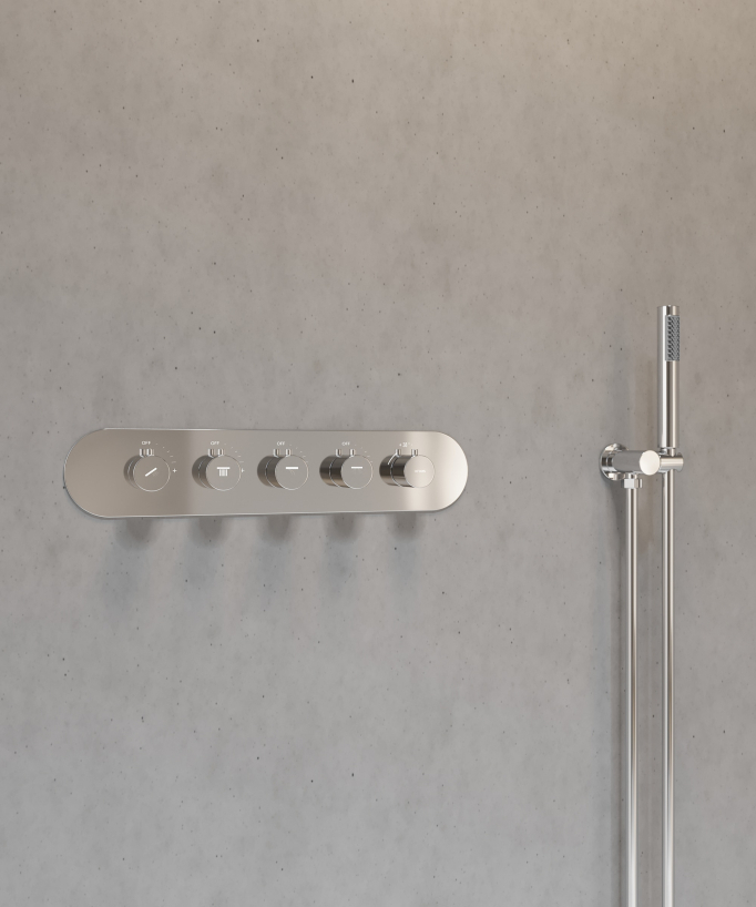Wellness Duschsystem Unterputz mit LED-Thermostatbatterie - Corbeau