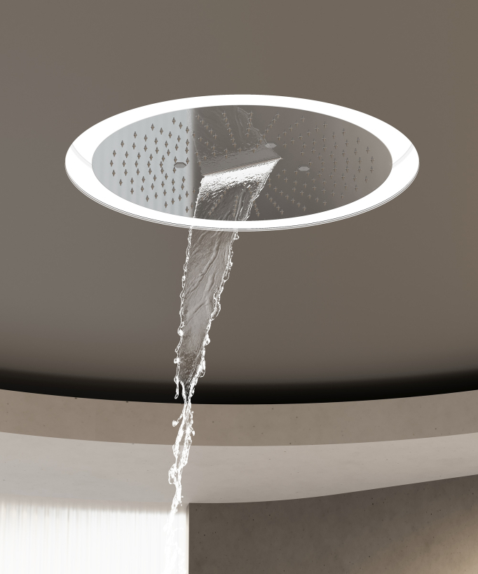 Wellness Duschsystem Unterputz mit LED-Thermostatbatterie - Corbeau