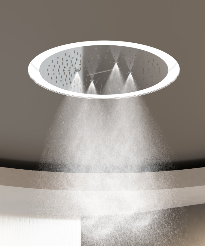 Wellness Duschsystem Unterputz mit LED-Thermostatbatterie - Corbeau