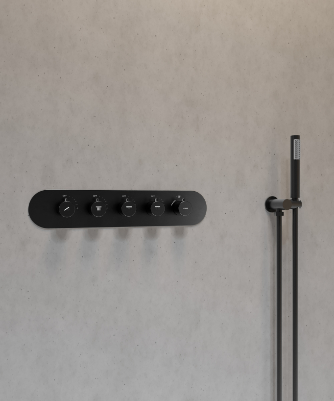 Wellness LED Duschsystem Unterputz Schwarz – Corbeau
