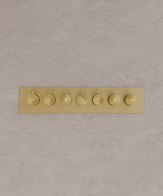 Modernes Thermostat-Duschsystem – LED-Regenhimmel 900x300 mm, 3 Körperdüsen
