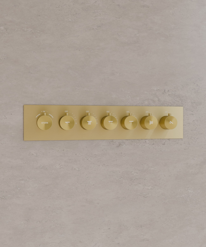 Modernes Thermostat-Duschsystem – LED-Regenhimmel 900x300 mm, 3 Körperdüsen