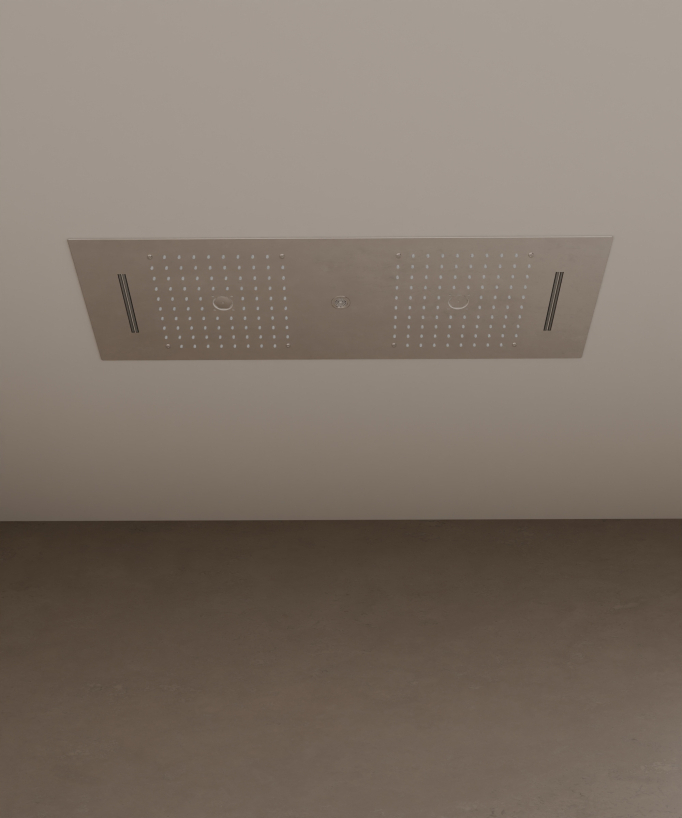 Moderne Thermostat-Duschsystem Chrom – LED Regendusche 900x300 mm, 3 Körperdüsen