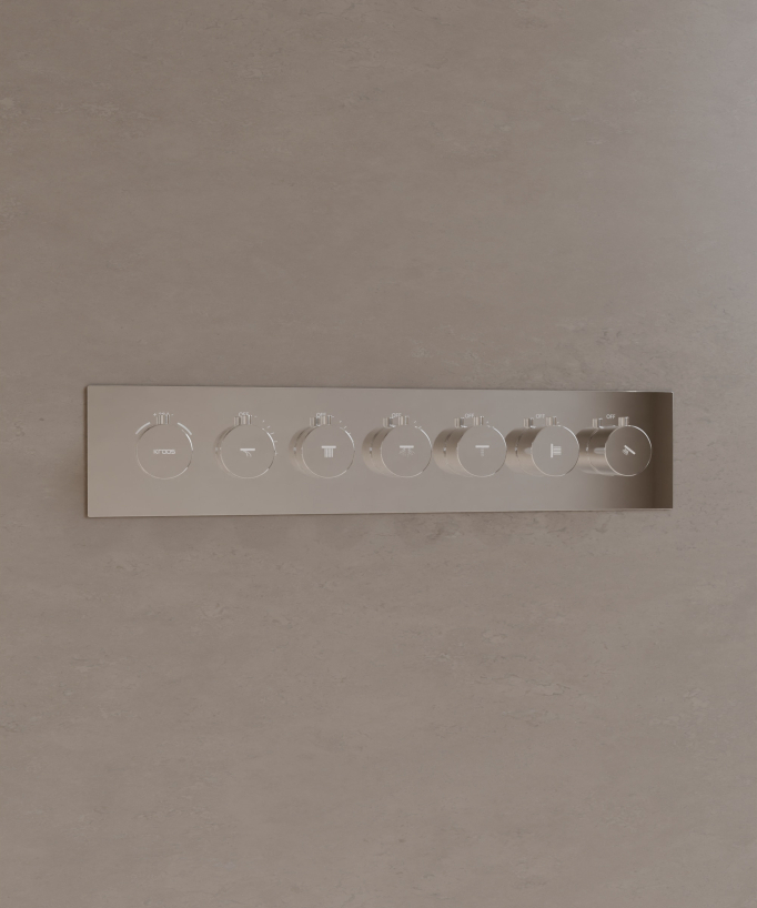 Moderne Thermostat-Duschsystem Chrom – LED Regendusche 900x300 mm, 3 Körperdüsen