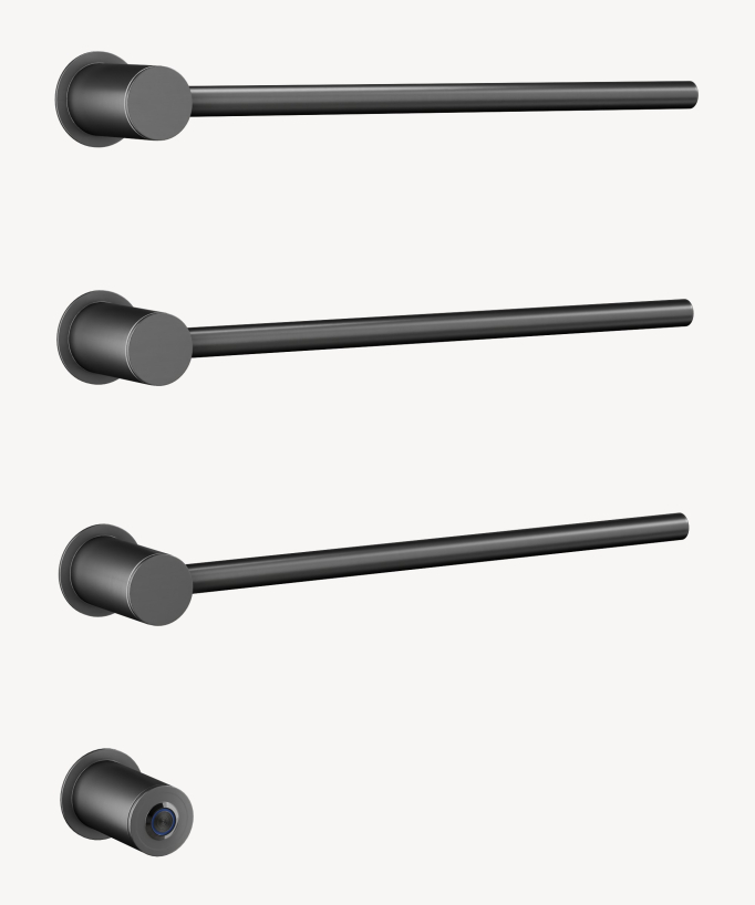 Elektrischer Handtuchwärmer Wandmontage 3 Heizstäbe - Gunmetal