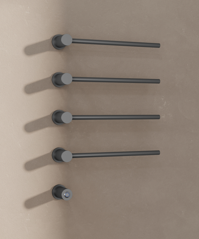 Elektrischer Handtuchwärmer 4 Stangen - Gun Metal
