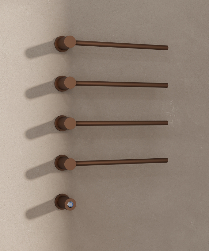 Elektrischer Handtuchwärmer modern 4 Streben – Gebürstetes Roségold