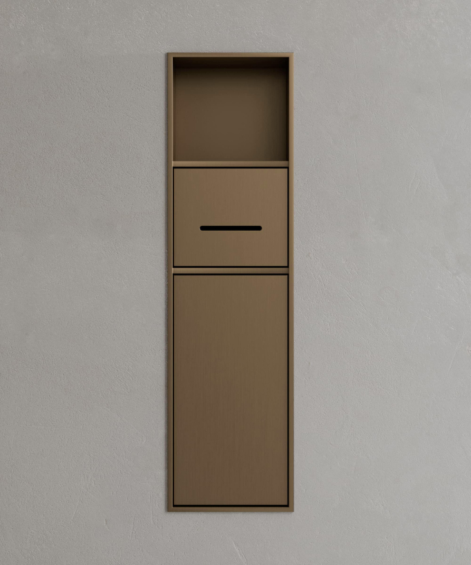 Unterputz-toilettennische mit fächern - Bronze