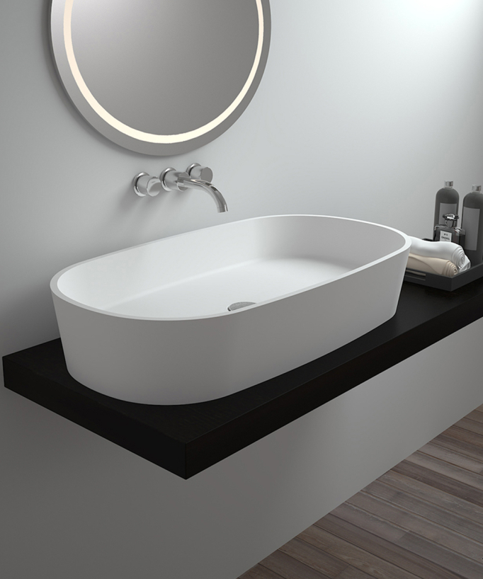 Aufsatzwaschbecken Solid Surface Weiß Matt - Ouesso