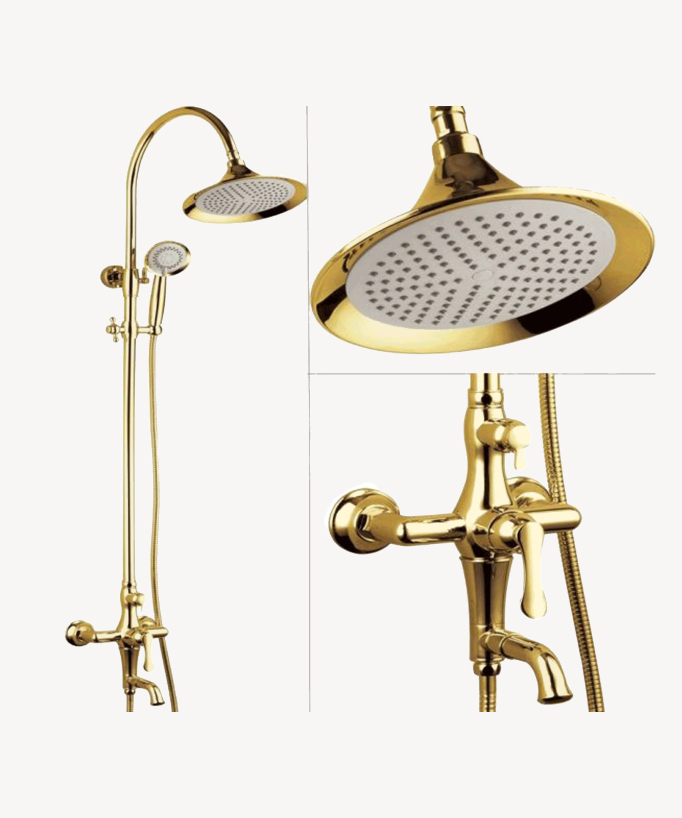 Retro Duschsäule Goldfarben