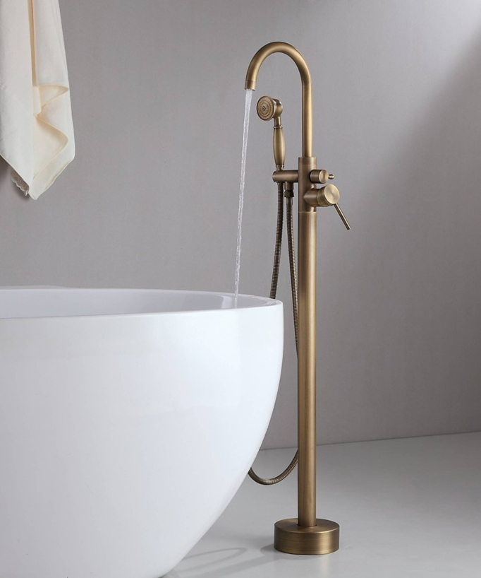 Stand-Badewannenarmatur Einhebelmischer bronze – Corbeau