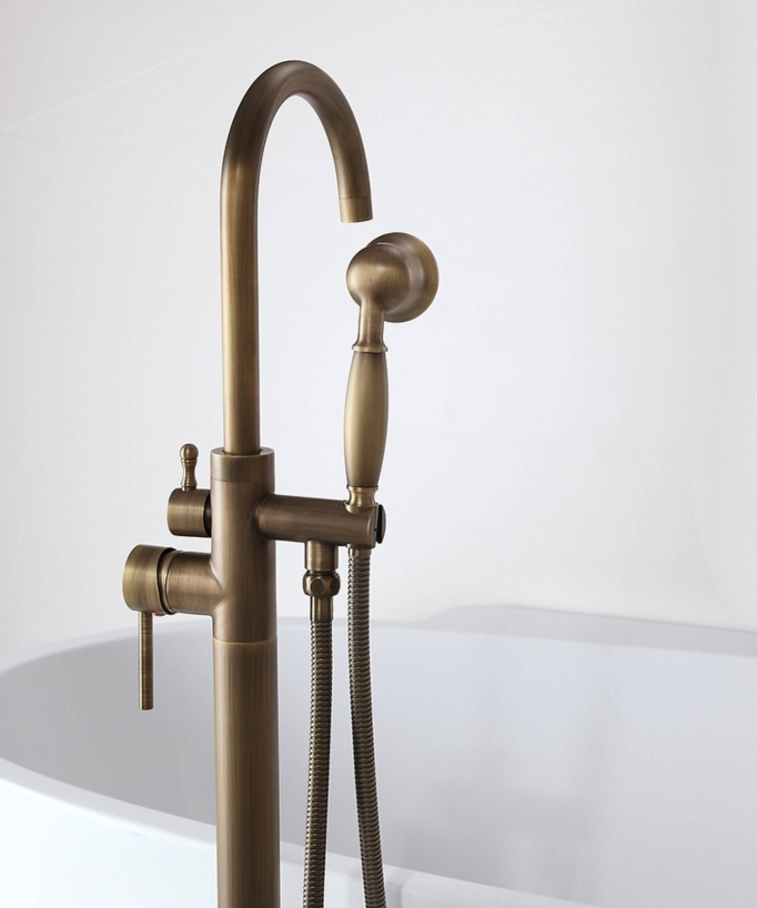 Stand-Badewannenarmatur Einhebelmischer bronze – Corbeau