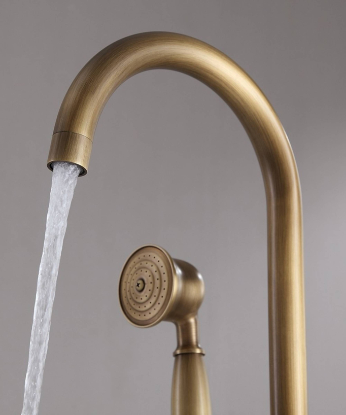 Stand-Badewannenarmatur Einhebelmischer bronze – Corbeau