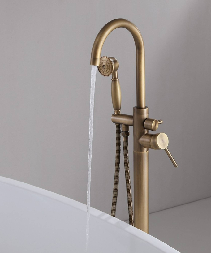 Stand-Badewannenarmatur Einhebelmischer bronze – Corbeau