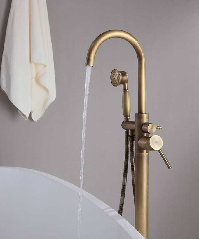Stand-Badewannenarmatur Einhebelmischer bronze – Corbeau