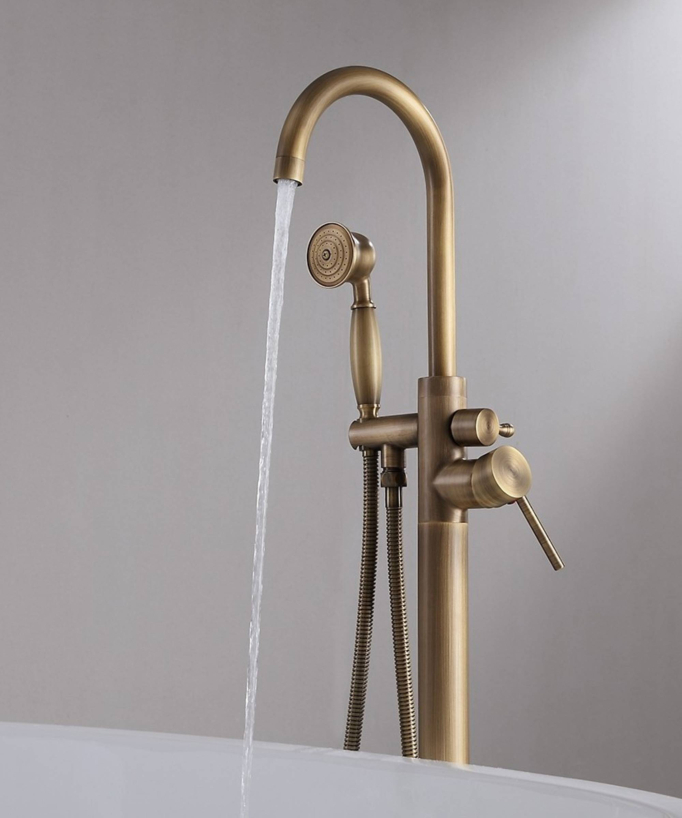 Stand-Badewannenarmatur Einhebelmischer bronze – Corbeau